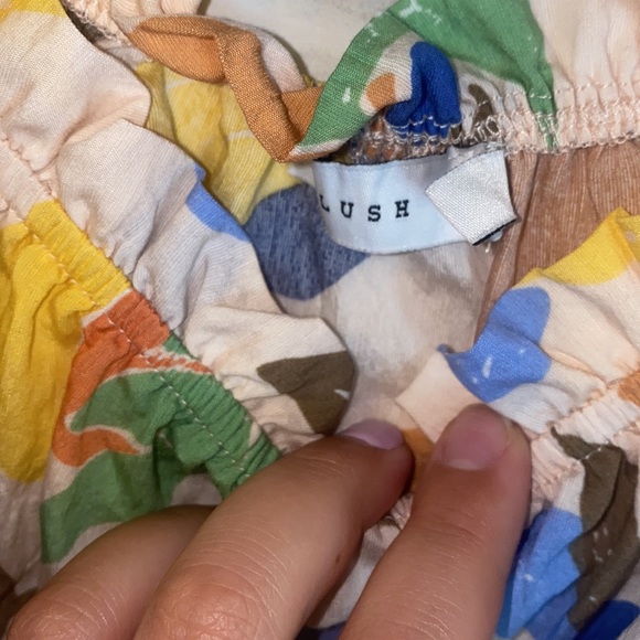 NWOT Lush floral bold printed ruffle crop top - Picture 3 of 5